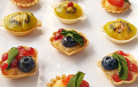 Pastissos de fruita del servei de pausa cafè